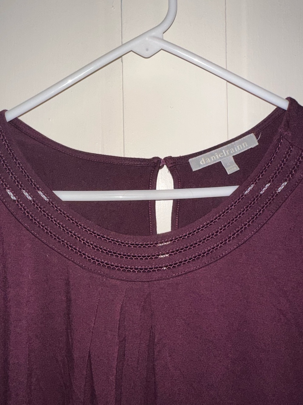 Daniel Rainn Brinn Pleated Scoop Neck Top Plum Purple XL Stitch Fix Blouse - Picture 4 of 7